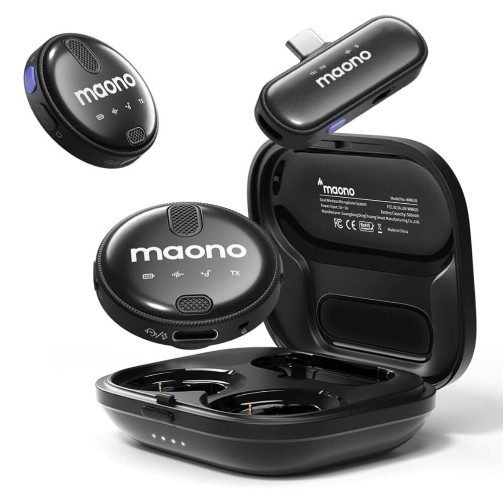 MAONO Wireless Lavalier Microphone for iPhone 15 & Android BNIB